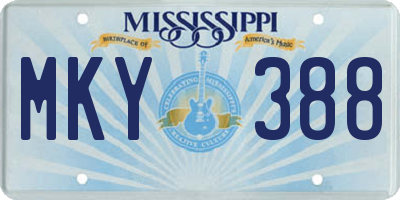 MS license plate MKY388