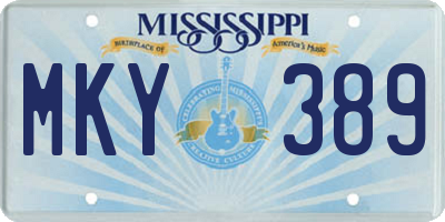 MS license plate MKY389