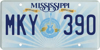 MS license plate MKY390