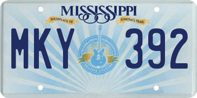 MS license plate MKY392