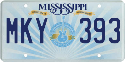 MS license plate MKY393