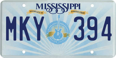 MS license plate MKY394