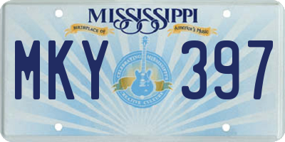 MS license plate MKY397
