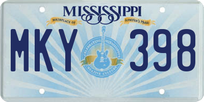 MS license plate MKY398