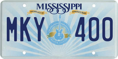 MS license plate MKY400