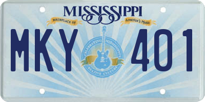 MS license plate MKY401