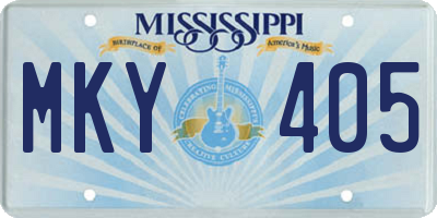 MS license plate MKY405
