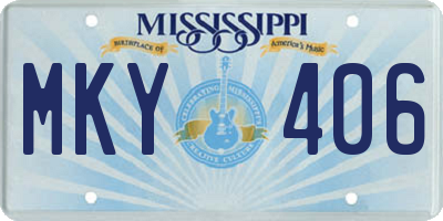 MS license plate MKY406