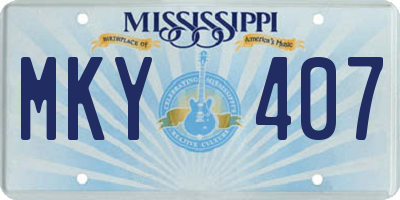 MS license plate MKY407