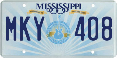 MS license plate MKY408