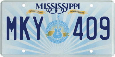 MS license plate MKY409