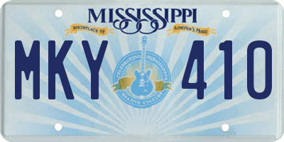 MS license plate MKY410