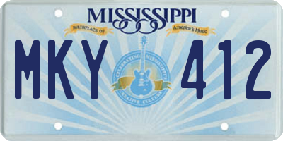 MS license plate MKY412