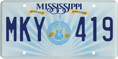MS license plate MKY419