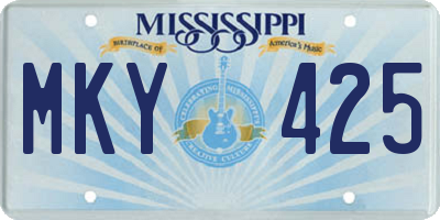 MS license plate MKY425