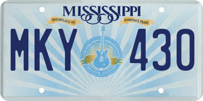 MS license plate MKY430