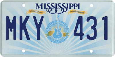 MS license plate MKY431