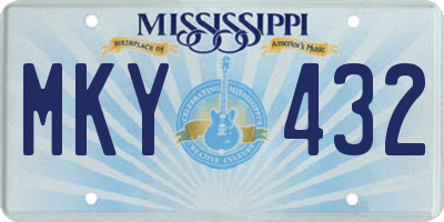 MS license plate MKY432