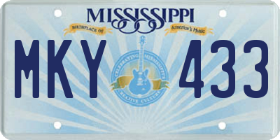 MS license plate MKY433