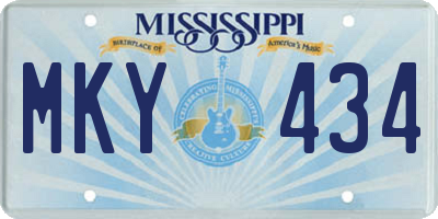 MS license plate MKY434