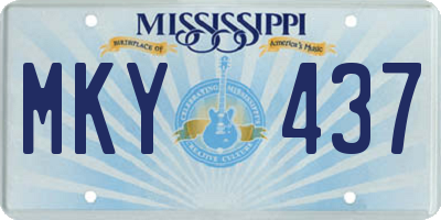 MS license plate MKY437