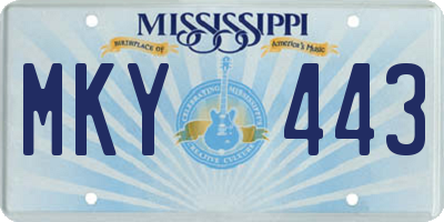 MS license plate MKY443