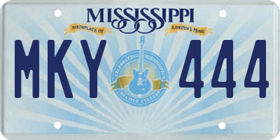 MS license plate MKY444