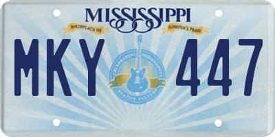 MS license plate MKY447