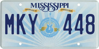 MS license plate MKY448