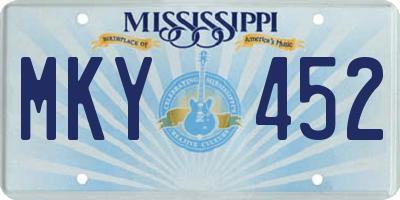 MS license plate MKY452
