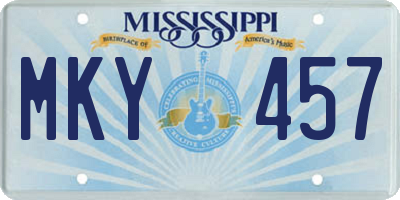 MS license plate MKY457