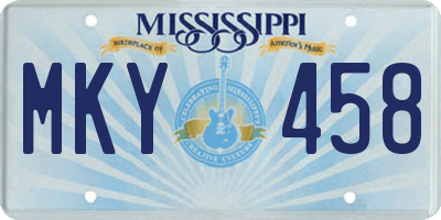 MS license plate MKY458