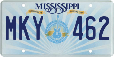 MS license plate MKY462