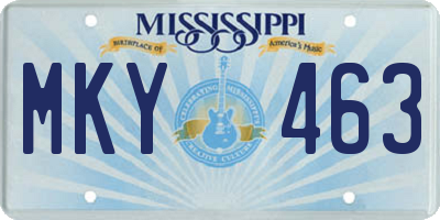 MS license plate MKY463