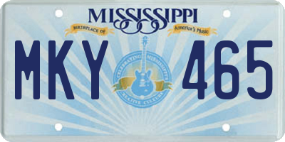 MS license plate MKY465