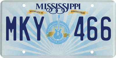 MS license plate MKY466