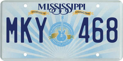 MS license plate MKY468