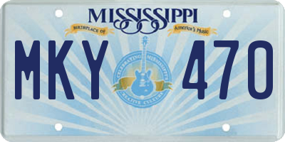 MS license plate MKY470
