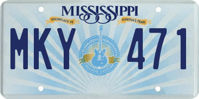 MS license plate MKY471