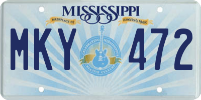 MS license plate MKY472
