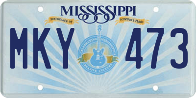 MS license plate MKY473