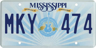 MS license plate MKY474