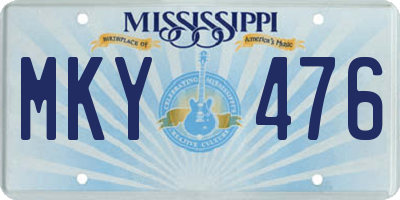 MS license plate MKY476