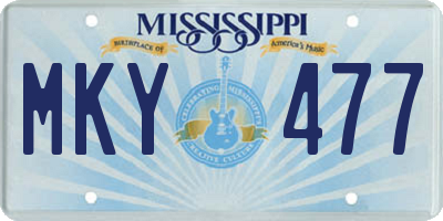 MS license plate MKY477