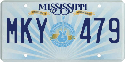 MS license plate MKY479