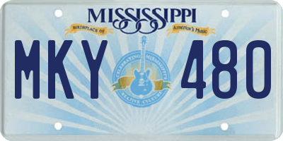 MS license plate MKY480