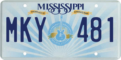MS license plate MKY481