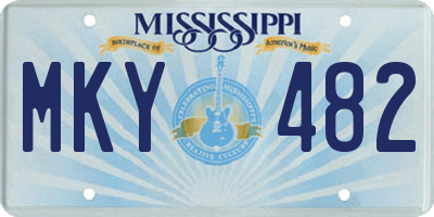 MS license plate MKY482