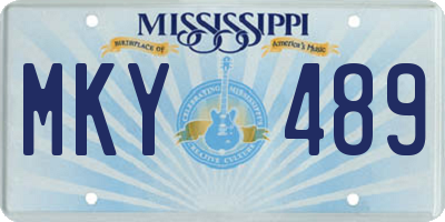 MS license plate MKY489