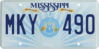 MS license plate MKY490